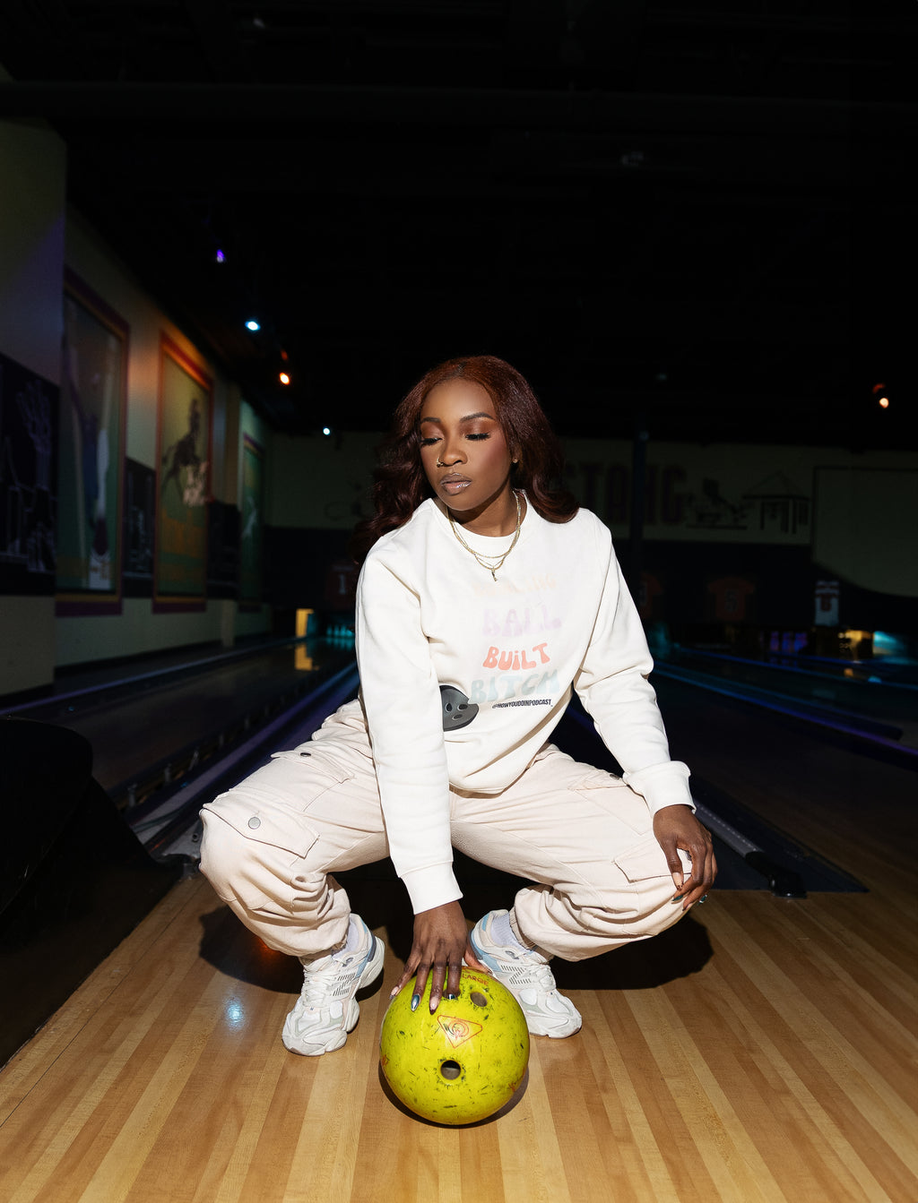 Bowling Ball Built B*tch Crew Neck